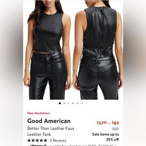 Good American Faux Leather Top Size 1